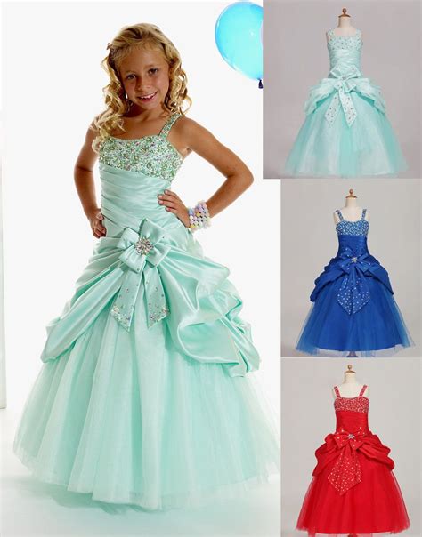 Green Blue Red Taffeta Flower Girls Dresses Girls Pageant Dresses