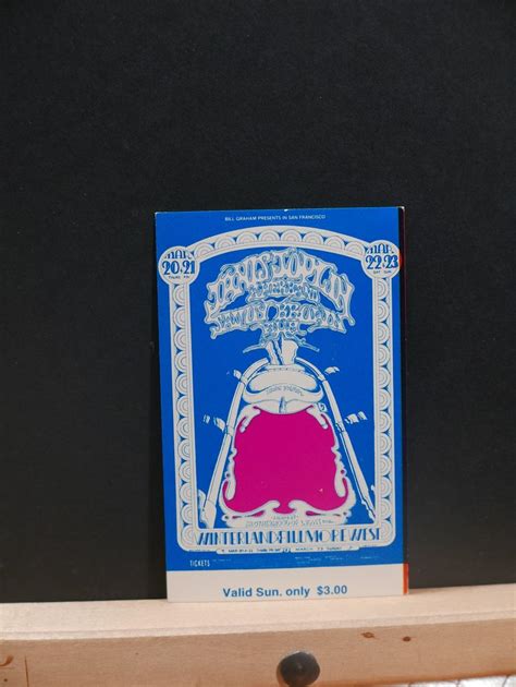 Janis Joplin Vintage Ticket BG 165TX Winterland Mar 20 1969 San