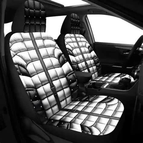 Unique Puffer Jacket In Black And White Print Car Seat Covers Auto Front Seats Protector For