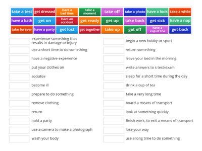 Collocations with go get take have Учебные ресурсы