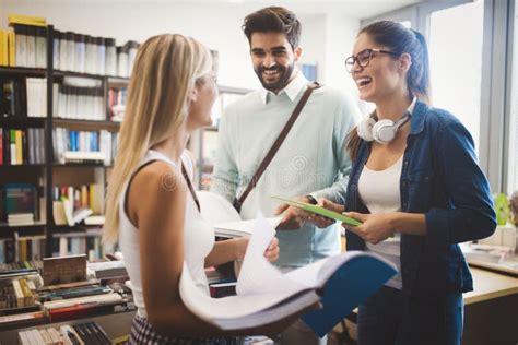 Happy Young University Students Studying Together Group Of Multiracial