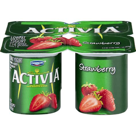 Dannon Activia Strawberry Lowfat Yogurt 4pk Low Fat And Nonfat Price Cutter