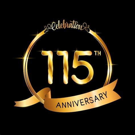 Premium Vector 115th Anniversary Template Design With Gold Color