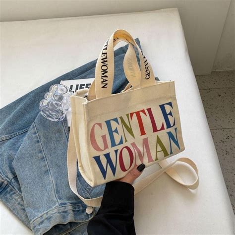 Gentlewoman Canvas Bag Crossbody Shoulder Bag Top Handle Bag Beg Tangan