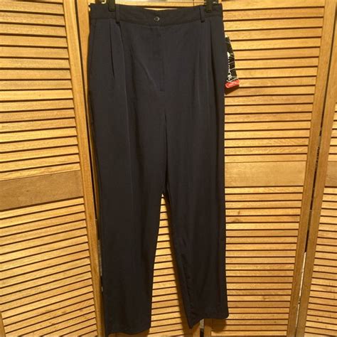 Sag Harbor Pants And Jumpsuits Sag Harbor Navy Blue Pleated Front