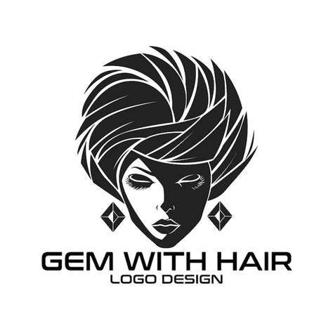 Gem With Hair Vector Logo Design Premium Ai Generated Vector