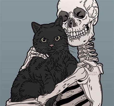 Pin By Antwan Jenkins On Halloween Art Skeleton Art Cat Art