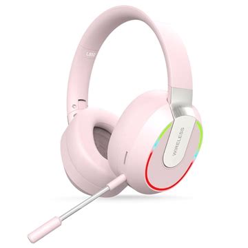 Casque Gamer Sans Fil L850 avec Lumière RVB Rose