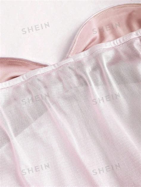 Shein Sweetro Sexy Top Sin Tirantes Con Fruncido Frontal Y Medio Y