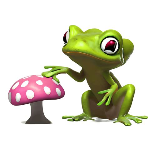 Frog Mushroom Butterfly Graphic · Creative Fabrica