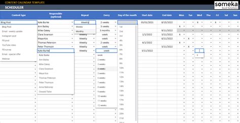 Content Calendar Google Sheets Template | Social Media Calendar