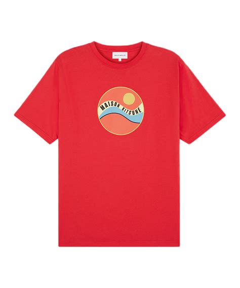 Maison KitsunÉ 辣椒紅普普風夏日浪潮印花舒適短tee 中性 Xl 誠品線上