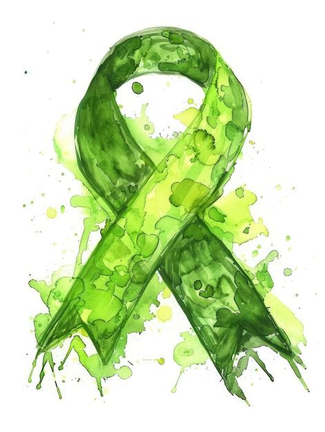 Premium Photo Watercolor Lime Green Cancer Ribbon Symbol Of Hope And