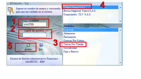 Inicio De Sesion Al Sistema Sistema Majestic