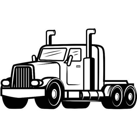 Semi Truck Line Drawing | Free download on ClipArtMag