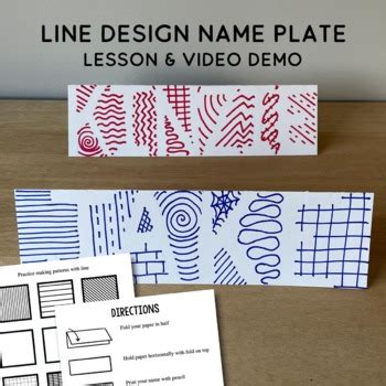 Table Tent Name Display Element Of Art Line Art Lesson Plan Video