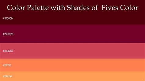 Color Palette With Five Shade Temptress Siren Chestnut Rose Coral Atomic Tangerine Ppt Example