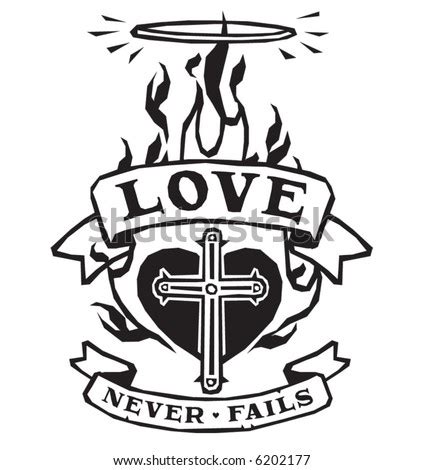 'Love Never Fails' Tattoo Design. Stock Vector Illustration 6202177 : Shutterstock