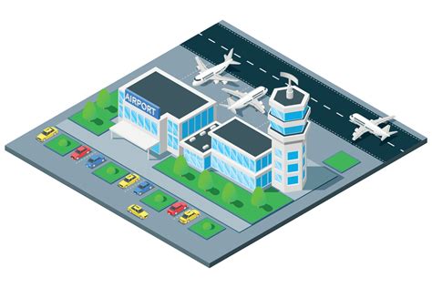 Airport Exterior Isometric View 4564835 Vector Art At Vecteezy