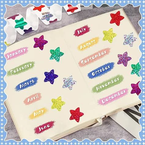 Star Stickers Rainbow Star Stickers Students Reward Charts Temu