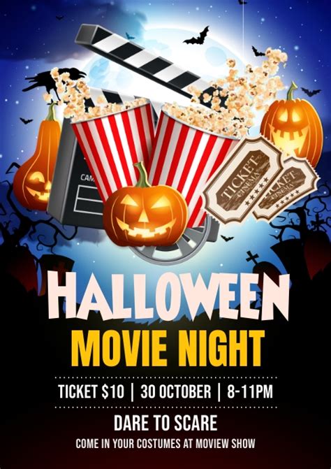 Halloween Halloween Movie Night Cinema Template Postermywall