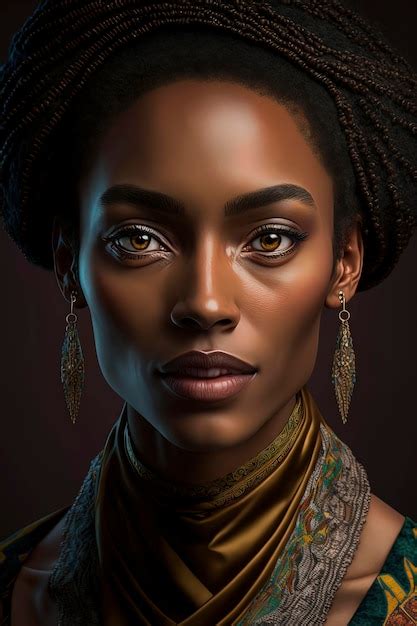 Retrato De Una Hermosa Ni A Negra Con El Concepto Del Mes De La