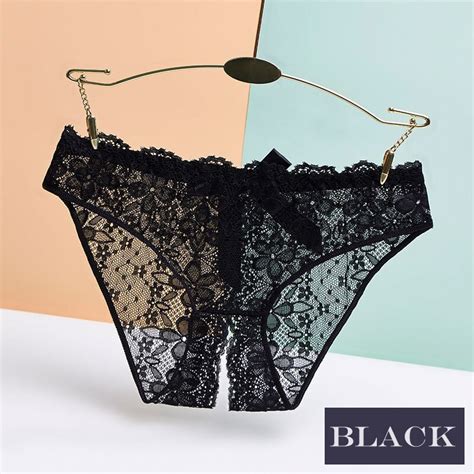 Uaang Women Sexy Panties Exotic Open Crotch Panties Thong Erotic Lingerie Female Briefs Lace