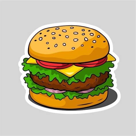 Ilustración de hamburguesa en estilo de Premium Vector Freepik