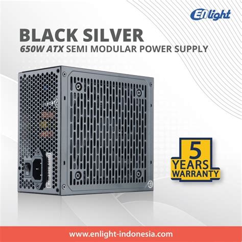 Jual PSU ENLIGHT 650 WATT BLACK SILVER 80 BRONZE Semi MODULAR PSU