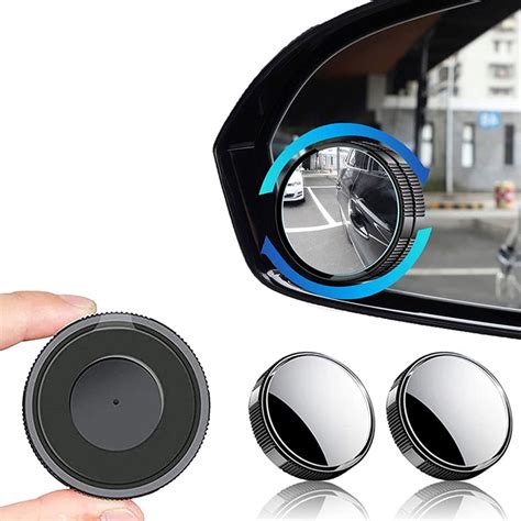 Herrnalise Car Blind Spot Mirror Inch Reusable Round Hd Glass Convex