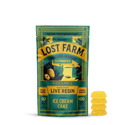 Pineapple X Ice Cream Cake [10pk] 100mg Lost Farm Gummies Jane