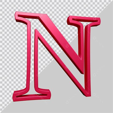 Elemento 3D Para Composição Letra N Rosa PSD download Designi