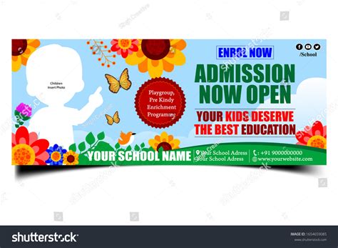 Kids School Admission Open Vector Banner Stock Vector (Royalty Free ...