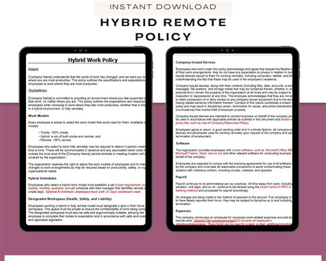 Employee Hybrid Work Policy New Hire Paperwork Human Resources