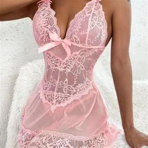 Lingerie Femme Tenue Sexy Nuisette Sous Vetements Feminins Sexy Rose Rose Cdiscount Pr T Porter