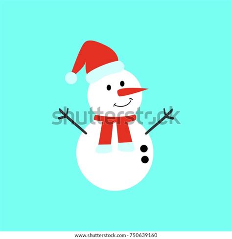 Cute Cartoon Snowman Vector Illustration Isolated Stock Vector Royalty