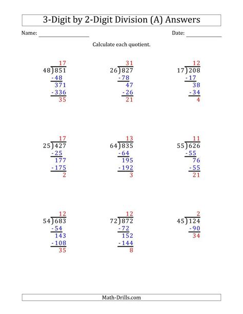 Step By Step Division Worksheets