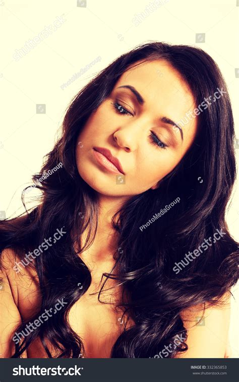 Portrait Nude Woman Long Hair Closed Stock Photo 332365853 Shutterstock