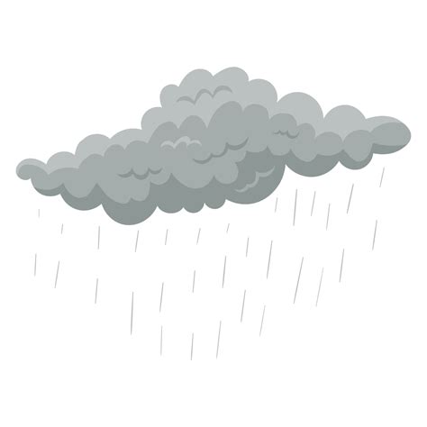 Grey clouds with rain. Drawing of rain or thunder cloud isolated on ...