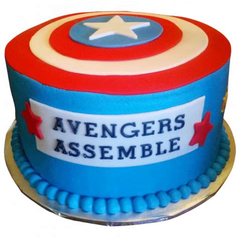 Captain America Shield Birthday Cake Bakehoney