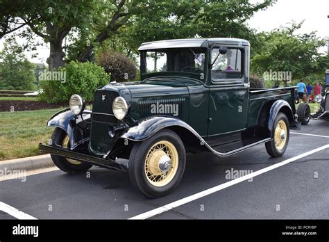 A 1933 Ford Pickup Truck On Display At A Car Show Stock Photo Alamy