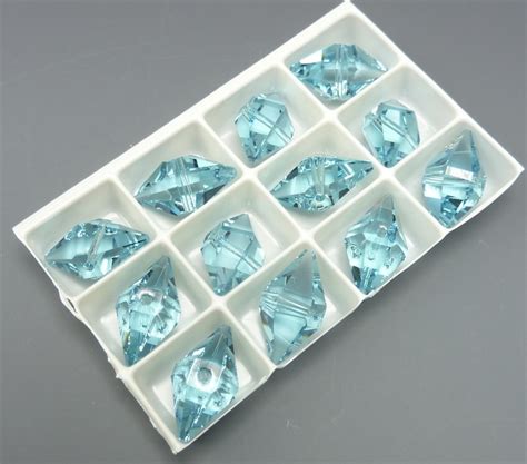 16x8mm Double Spike Austrian Crystal Bead Article 5747 12 Beads Light Turquoise