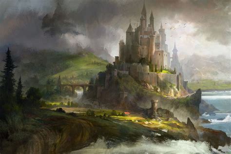 ArtStation Castle Hongqi Zhang Fantasy Castle Fantasy Landscape