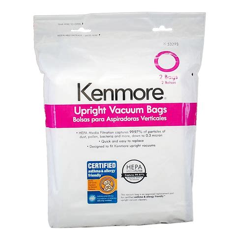 53293 Kenmore Vacuum Hepa Bag Type O 2 Pack Genuine Original