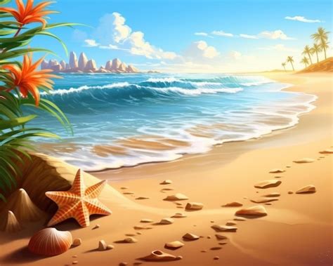 Premium Photo Awesome Summer Beach Illustration Background Summer