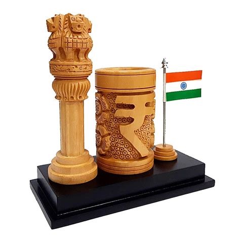 Pen Stand With Cm Ashoka Pillar National Flag Product Code