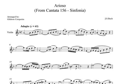 Arioso From Cantata 156 Sinfonia Arr Gildson Cerqueira By J S