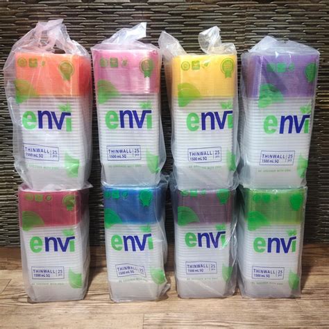 Jual Thinwall Envi Premium Warna 1500ml SQ 1500 Ml Kotak Makanan