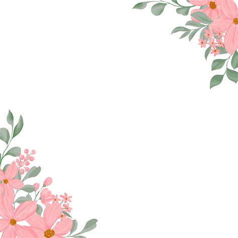Border With Pink Flowers To Decorate Wedding Invitations Greeting Cards