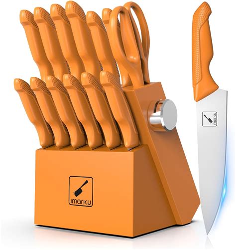 Amazon Imarku Pcs Kitchen Knife Set With Block Sharp Knife Set